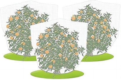 Bird Netting 84" Hx72 W Garden Netting Insect Pest Barrier,Plant Cover Fruit Tree Netting Mesh Protection Bag with Drawstring,White