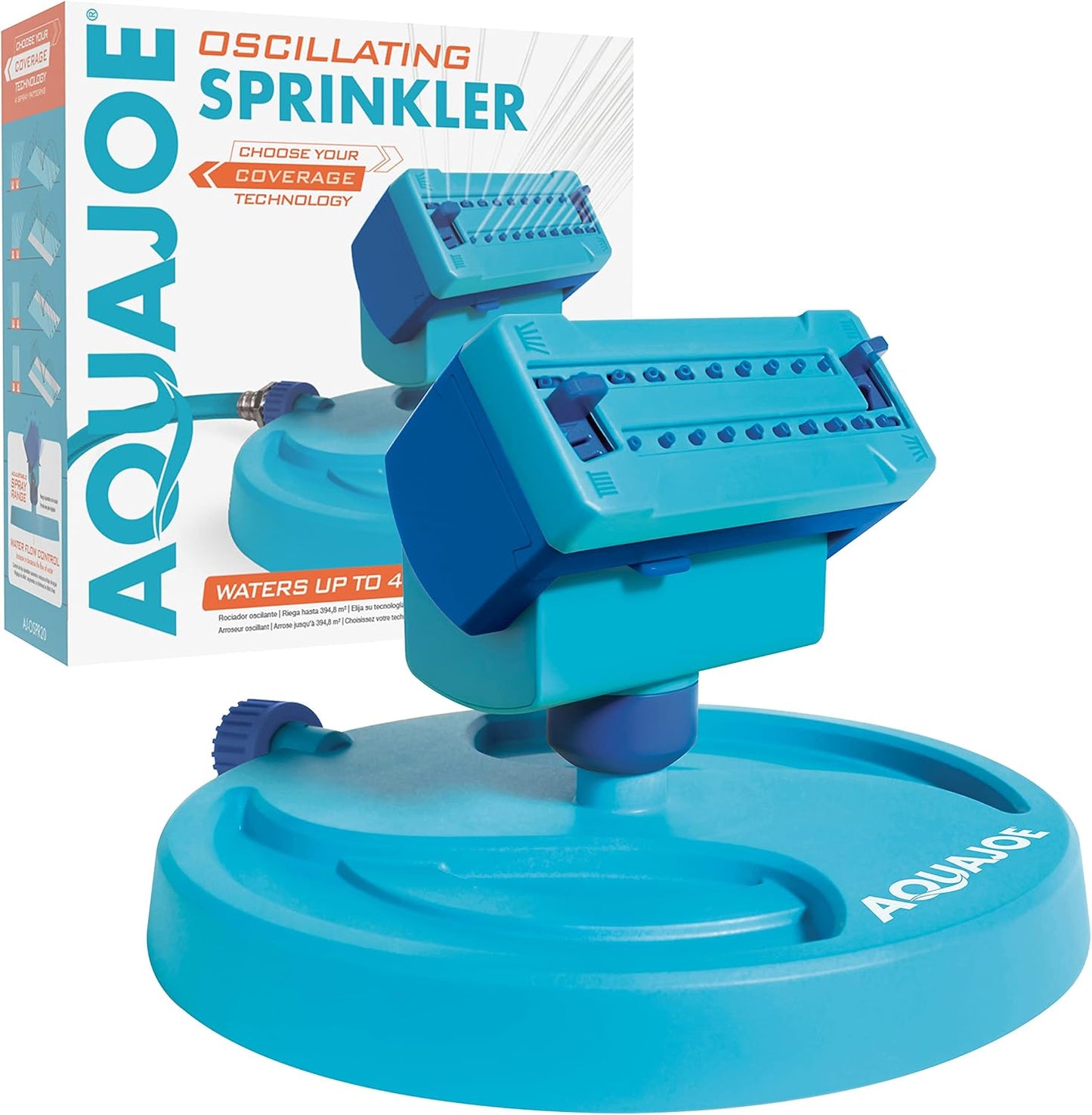 BDL-A0138-P2 20-Nozzle Mini Gear-Driven Oscillating Sprinkler on Sled Base, Customizable Coverage, 4,250 Sq. Ft. Max Coverage