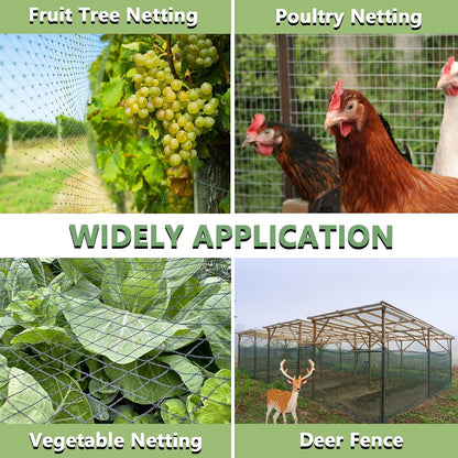 Bird Netting 7.5x100 FT,1/2" Mesh Heavy Duty Garden Netting