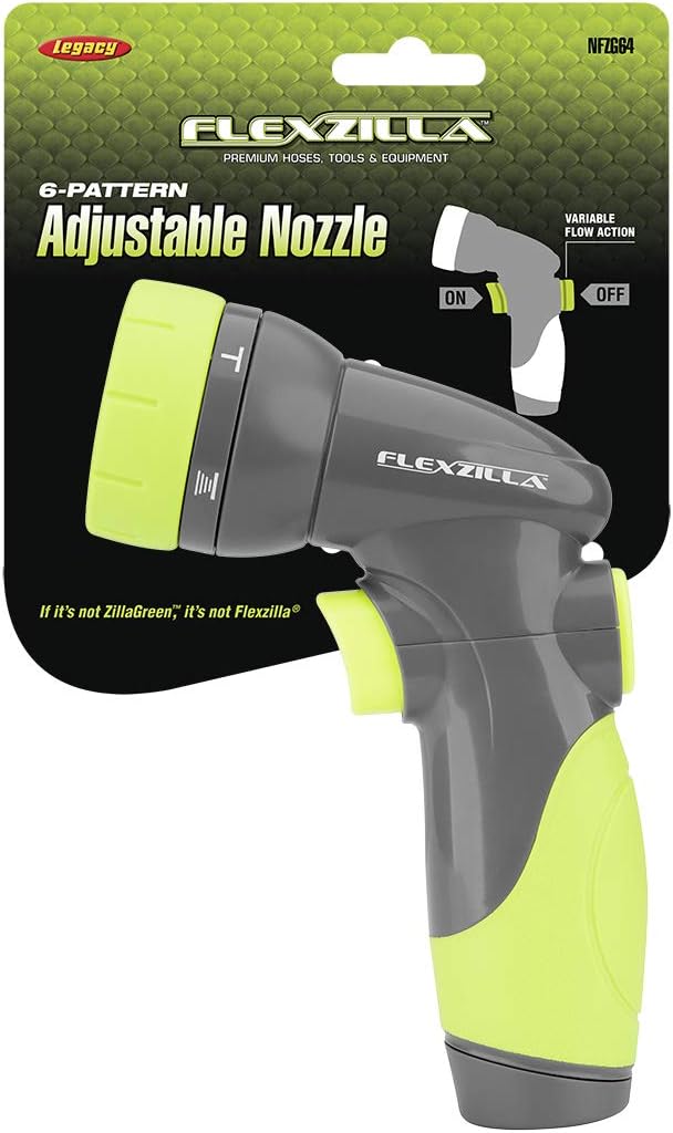 6-Pattern Adjustable Garden Hose Nozzle Sprayer with Easy to Use on/off toggle & Durable Design