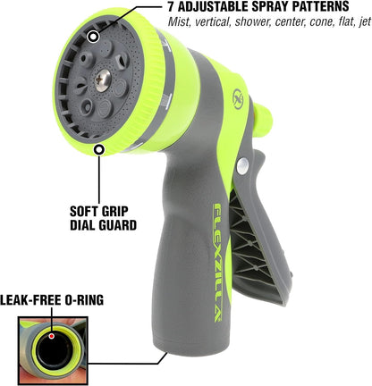 6-Pattern Adjustable Garden Hose Nozzle Sprayer with Easy to Use on/off toggle & Durable Design