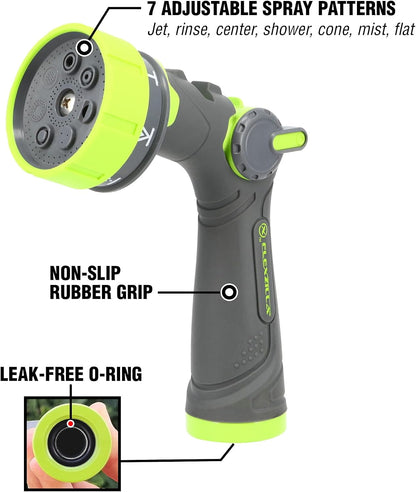 6-Pattern Adjustable Garden Hose Nozzle Sprayer with Easy to Use on/off toggle & Durable Design