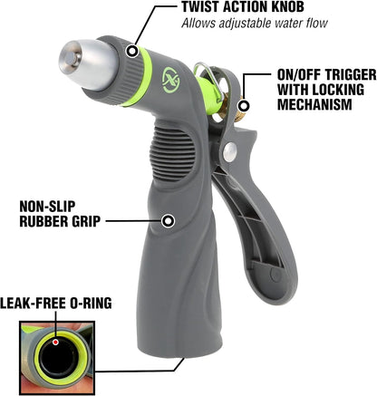 6-Pattern Adjustable Garden Hose Nozzle Sprayer with Easy to Use on/off toggle & Durable Design