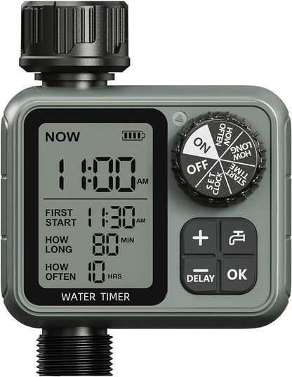 Sprinkler Timer for Garden Hose, Irrigation Water Timer with Rain Delay, Automatic Manual Watering for Lawn Yard Outdoor Drip Irrigation System