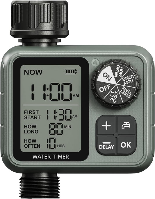 Sprinkler Timer for Garden Hose, Irrigation Water Timer with Rain Delay, Automatic Manual Watering for Lawn Yard Outdoor Drip Irrigation System