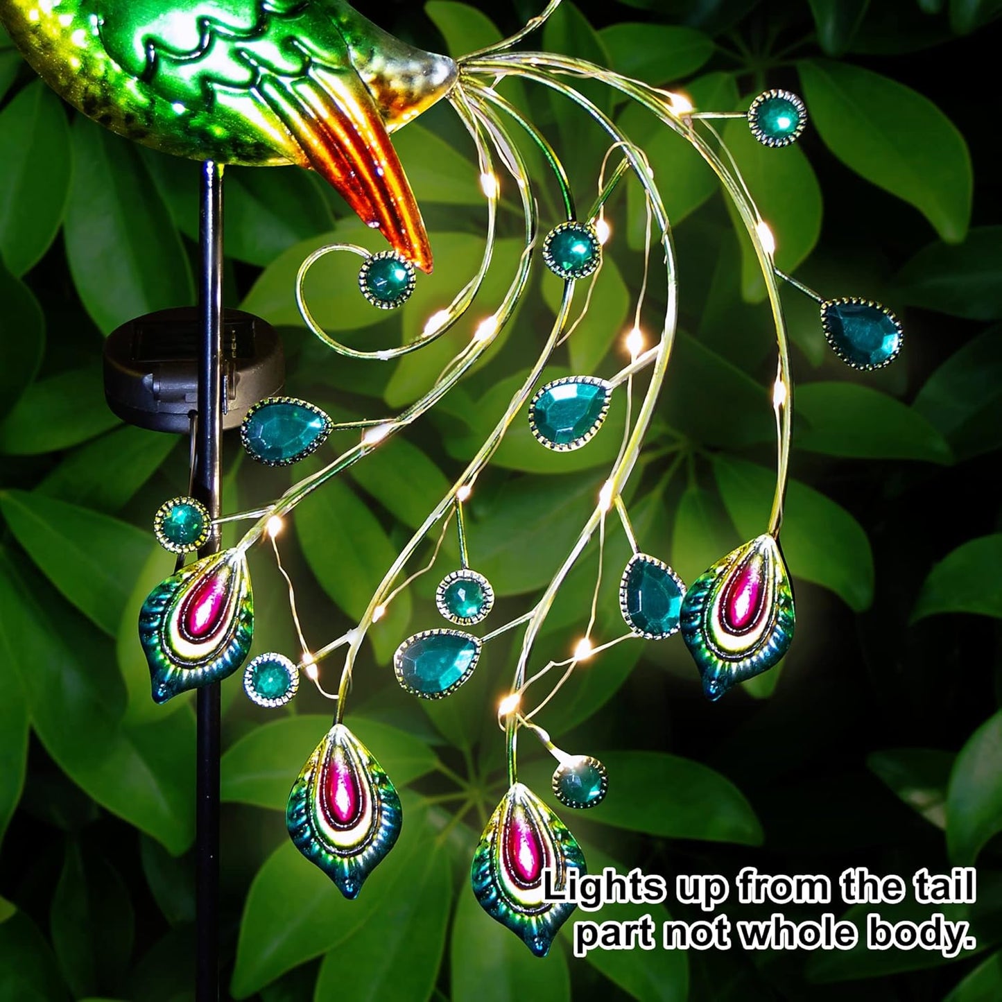 Solar Garden Lights, 39 Inch Height Outdoor Metal Peacock Decorative Garden Stakes, Mothers Day Ideal Gifts, Waterproof Path Lights Lawn Stake Ornaments for Patio Pathway Yard Decoration