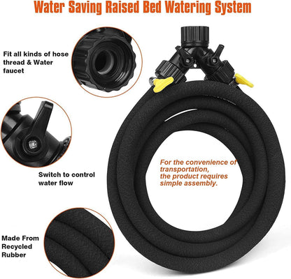 15FT 1/2" Water-Saving Soaker Hose with Solid Brass Connectors, Drip Irrigation Kit for Lawn & Yard