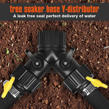 15FT 1/2" Water-Saving Soaker Hose with Solid Brass Connectors, Drip Irrigation Kit for Lawn & Yard
