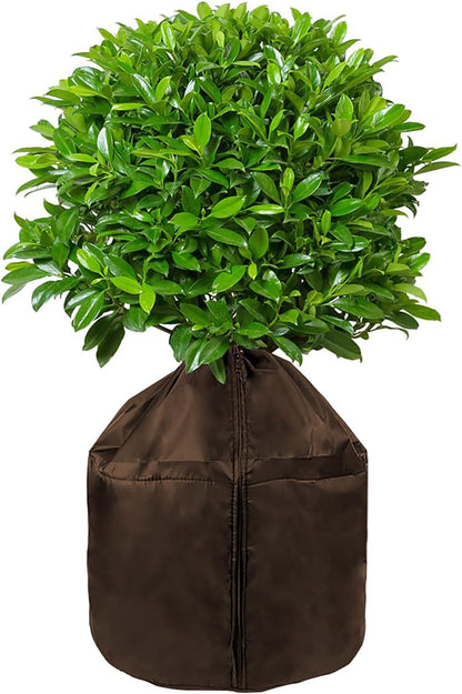 Winter Plant Pot Covers Freeze Protection, 25.6'' x 27.5'' Reusable Garden Plant Protector for Small Trees and Shrubs (1 PC Black)
