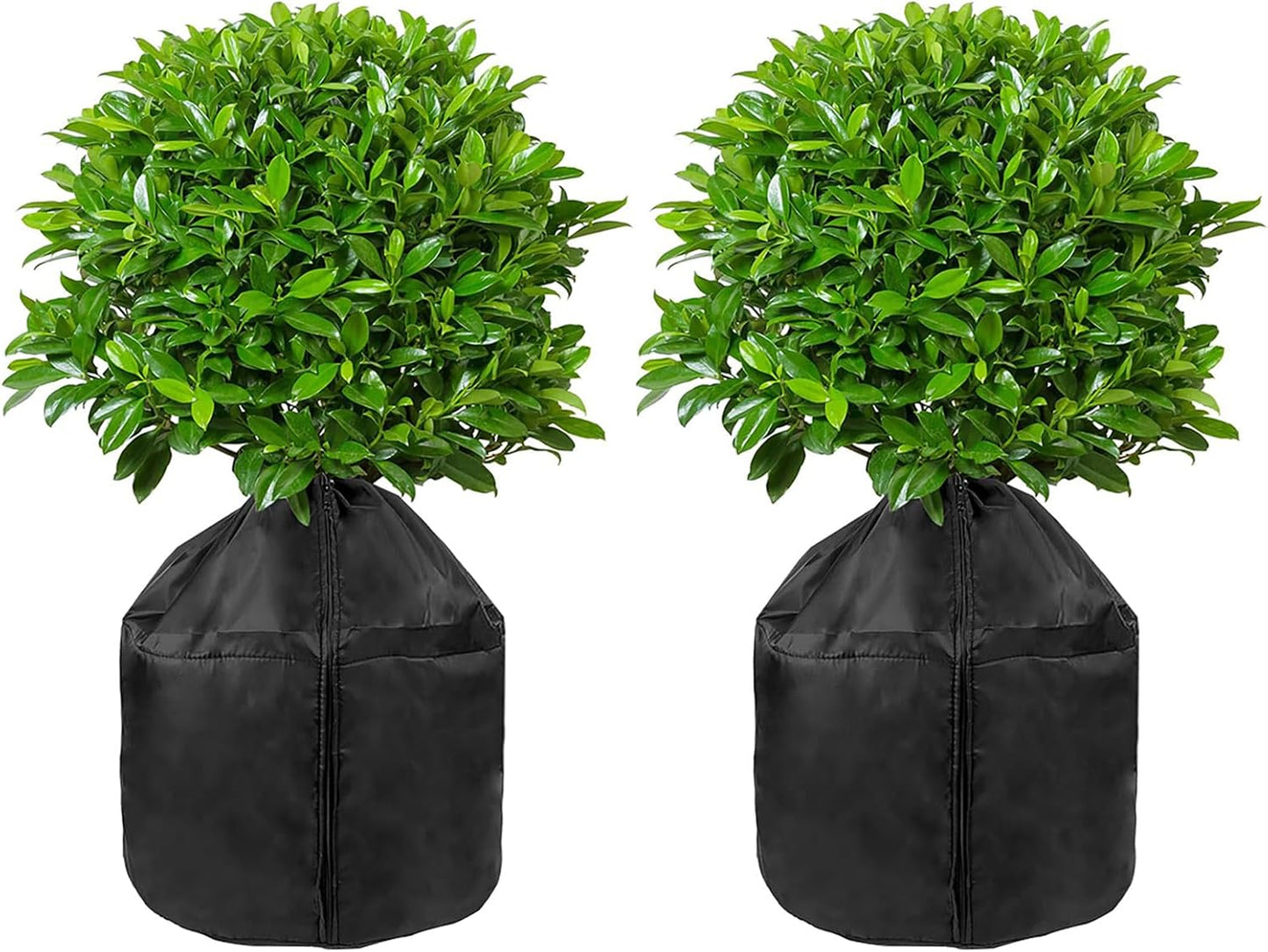 Winter Plant Pot Covers Freeze Protection, 25.6'' x 27.5'' Reusable Garden Plant Protector for Small Trees and Shrubs (1 PC Black)