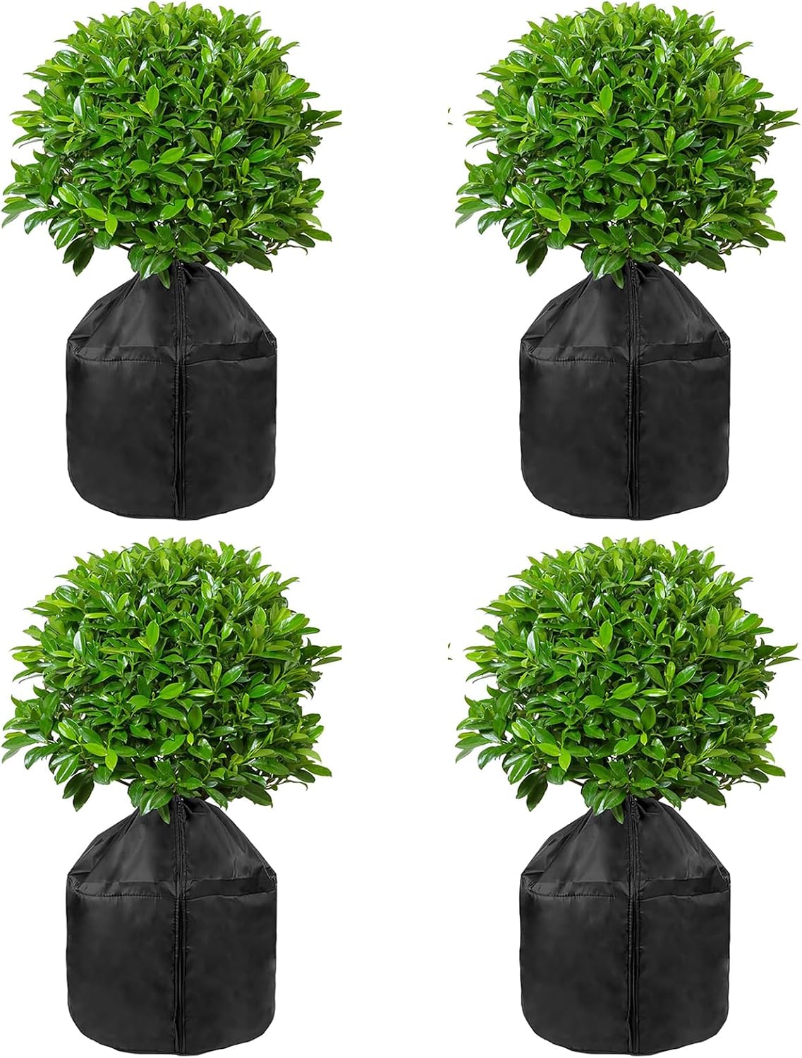 Winter Plant Pot Covers Freeze Protection, 25.6'' x 27.5'' Reusable Garden Plant Protector for Small Trees and Shrubs (1 PC Black)