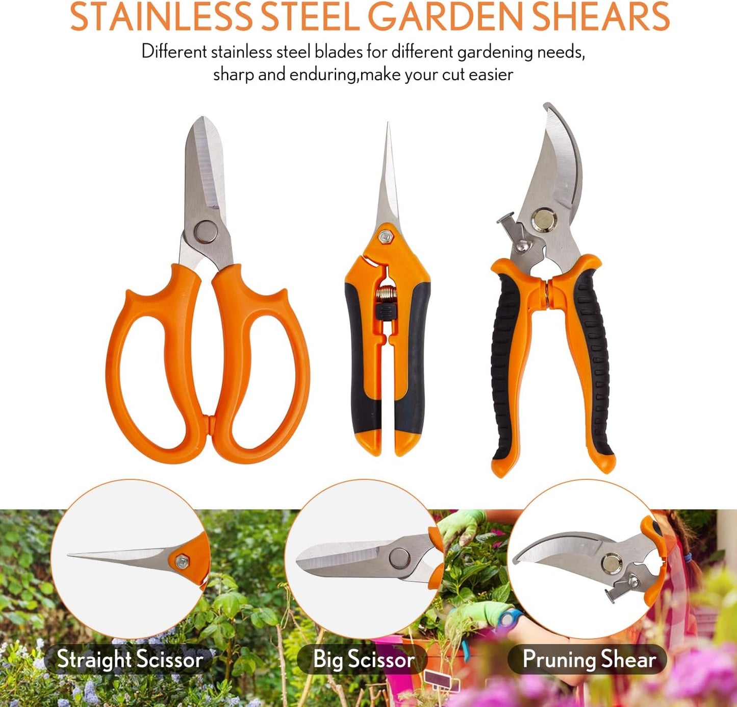 Bonsai Tools Kit 20 Pcs Garden Tools Set for Beginner, Gardening Gift for Women Men, Includes Bonsai Wire Kit, Plant Mat, Pruning Shears, Bonsai Scissors, Succulent Tools in Leather Storage Bag