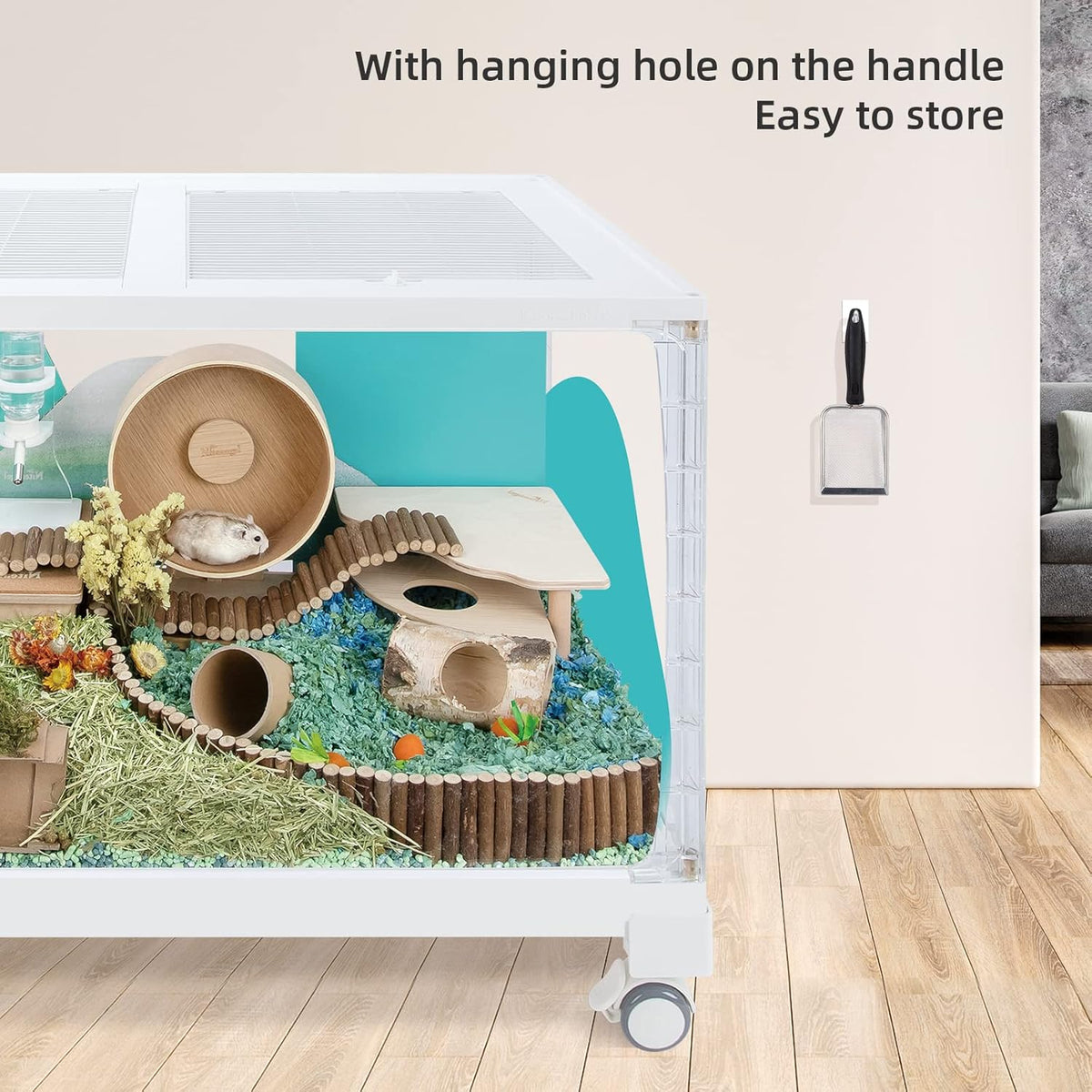 Hamster Sand Bath Scoop: Can Removes Clump Waste Keeps Clean Sand