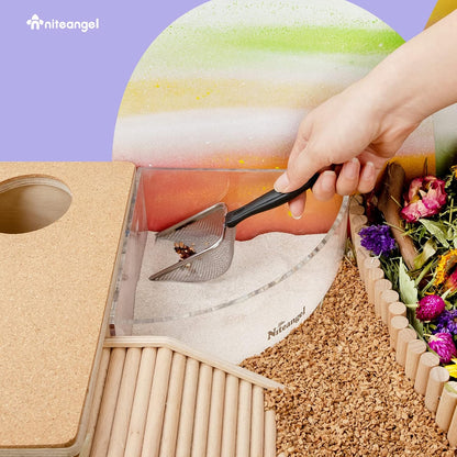 Hamster Sand Bath Scoop: Can Removes Clump Waste Keeps Clean Sand