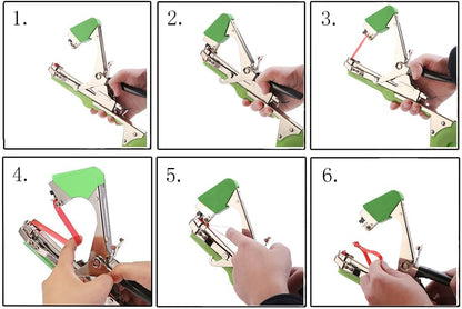 Plant Tying Machine,Plant Vine Tying Machine Tool with 10000pcs Staples 20 Rolls Tape Plant Tape Gun for Grapes,Raspberries,Tomatoes,and Vining Vegetables Tying Tool （Black）