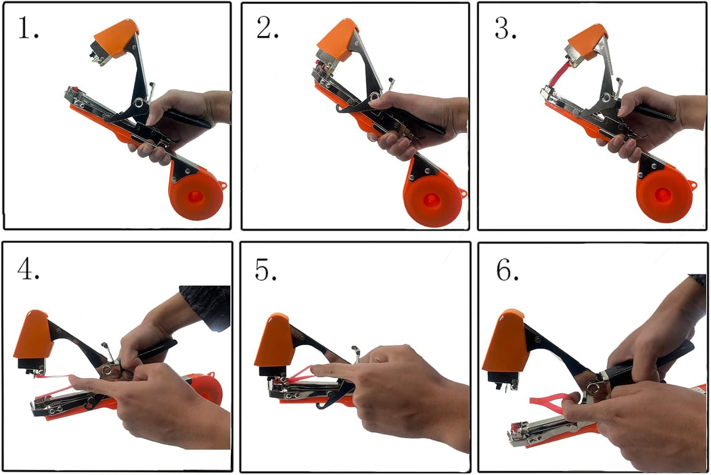 Plant Tying Machine,Plant Vine Tying Machine Tool with 10000pcs Staples 20 Rolls Tape Plant Tape Gun for Grapes,Raspberries,Tomatoes,and Vining Vegetables Tying Tool （Black）