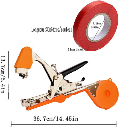 Plant Tying Machine,Plant Vine Tying Machine Tool with 10000pcs Staples 20 Rolls Tape Plant Tape Gun for Grapes,Raspberries,Tomatoes,and Vining Vegetables Tying Tool （Black）