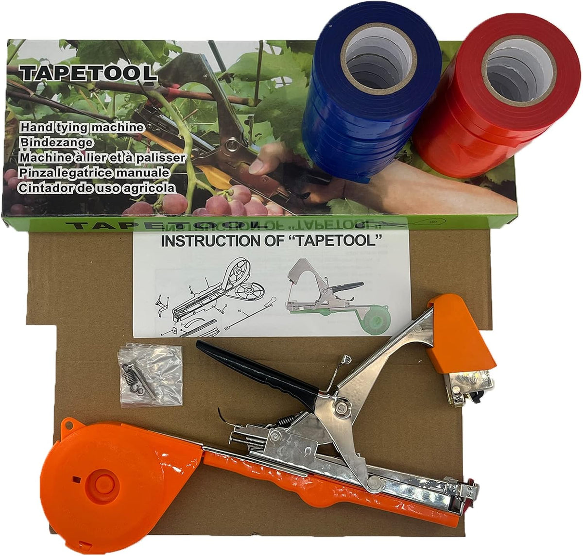 Plant Tying Machine,Plant Vine Tying Machine Tool with 10000pcs Staples 20 Rolls Tape Plant Tape Gun for Grapes,Raspberries,Tomatoes,and Vining Vegetables Tying Tool （Black）