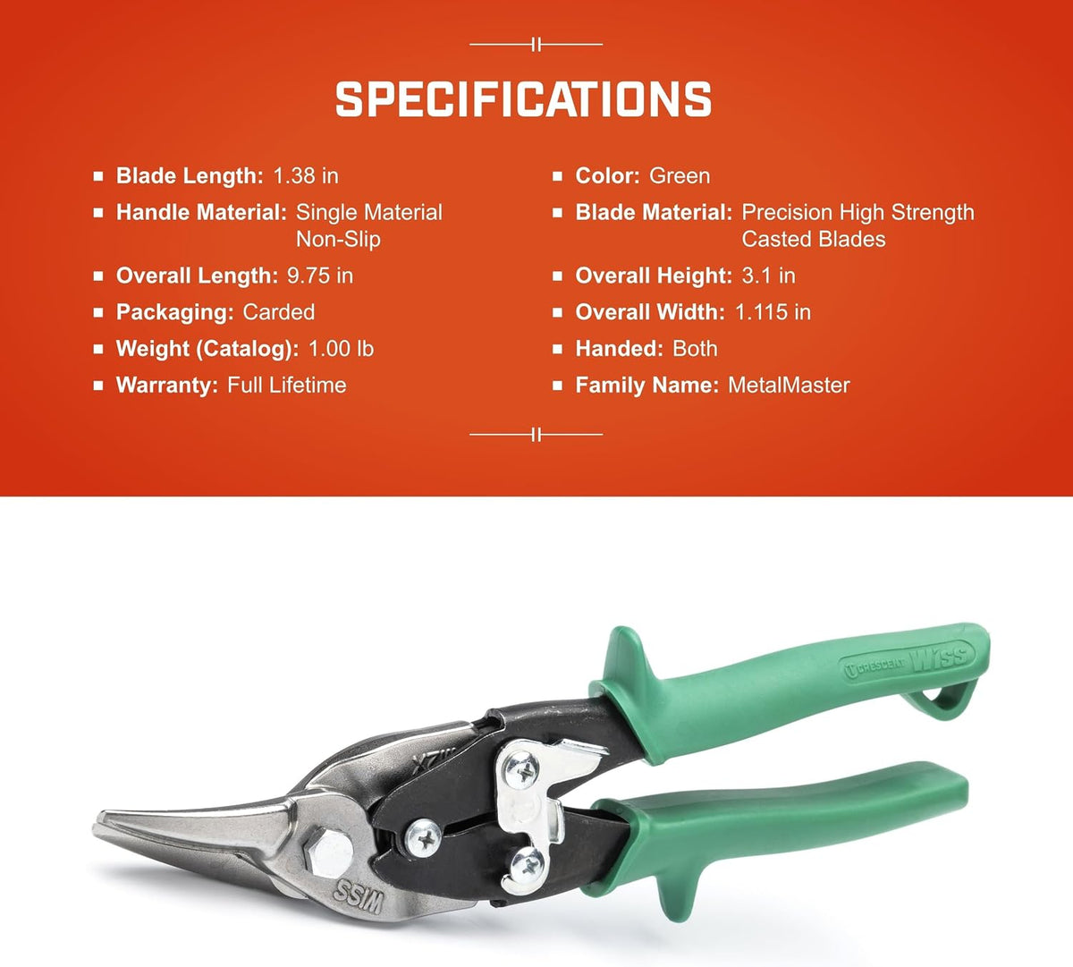 Wiss 9-3/4" Straight, Left, & Right Cut Aviation Snips | M3R