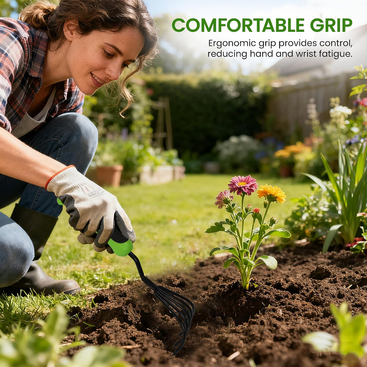 Hand Rake Cultivator Claw Soil Tiller with Ergonomic Handle - Military Grade Steel & Rust Resistant - 5 Tine Japanese Ninja Claw - Perfect Pulverized and Aerated Soil