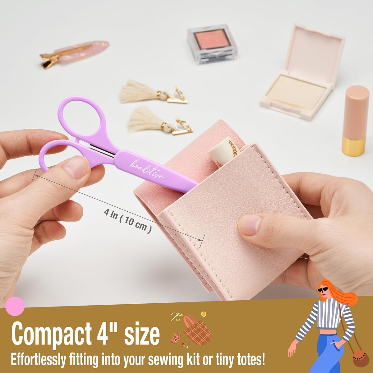 High Precision Detail Scissors Set (2-Pc) Sharp, Fine Tips | Paper Cutting, Scrapbooking, Sewing, Crafting | Stainless Steel | Protective Cover (Pastel)
