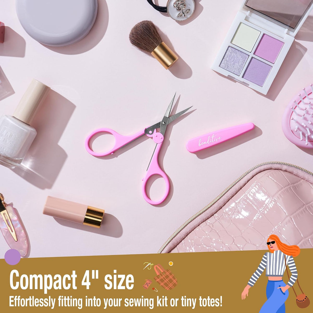 High Precision Detail Scissors Set (2-Pc) Sharp, Fine Tips | Paper Cutting, Scrapbooking, Sewing, Crafting | Stainless Steel | Protective Cover (Pastel)