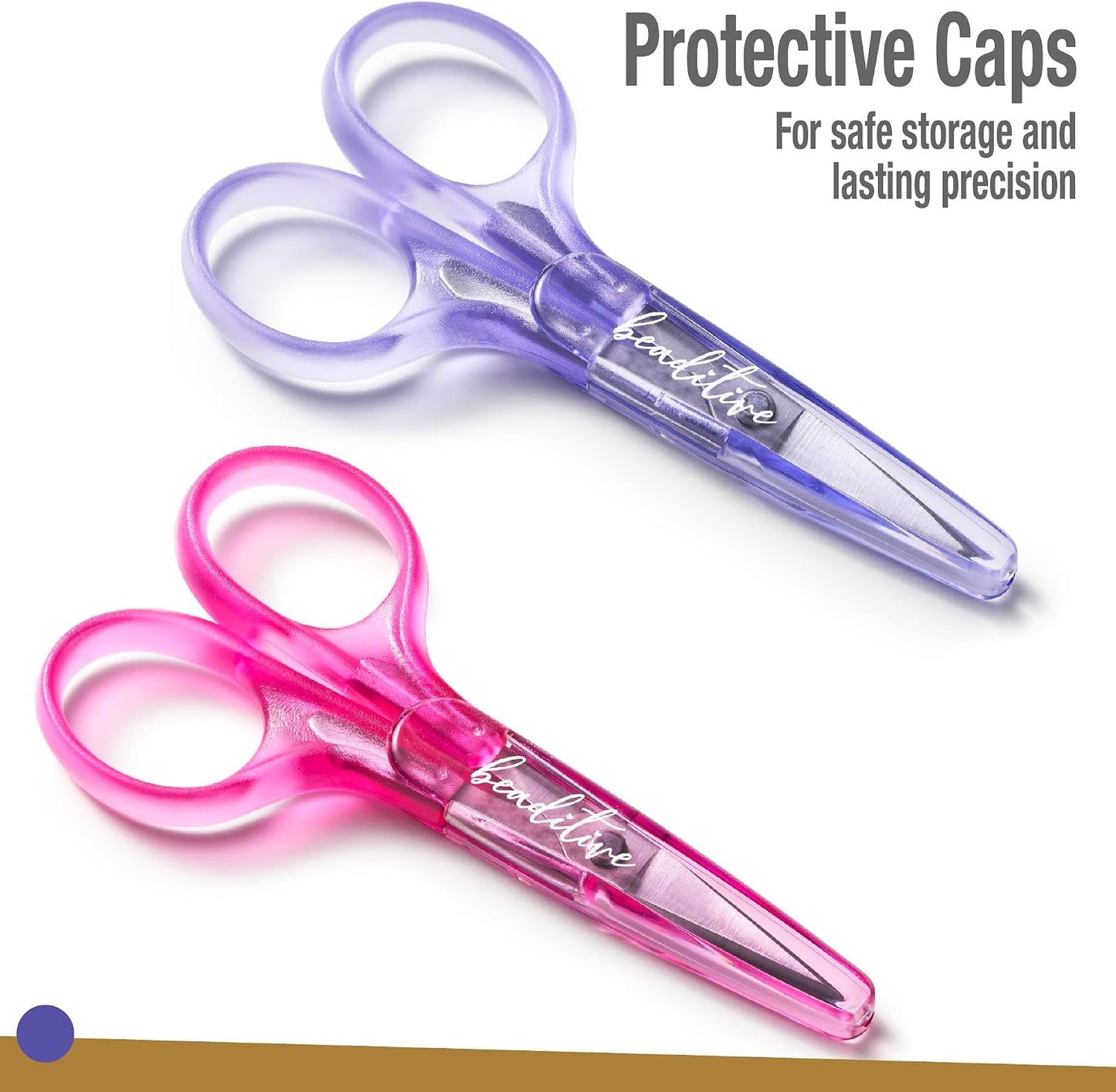 High Precision Detail Scissors Set (2-Pc) Sharp, Fine Tips | Paper Cutting, Scrapbooking, Sewing, Crafting | Stainless Steel | Protective Cover (Pastel)