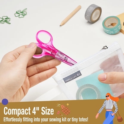 High Precision Detail Scissors Set (2-Pc) Sharp, Fine Tips | Paper Cutting, Scrapbooking, Sewing, Crafting | Stainless Steel | Protective Cover (Pastel)