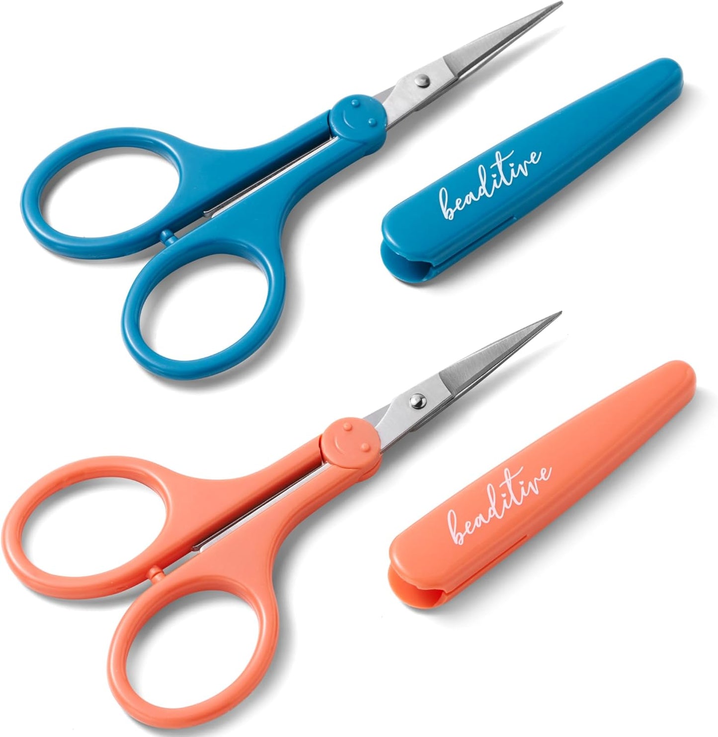 High Precision Detail Scissors Set (2-Pc) Sharp, Fine Tips | Paper Cutting, Scrapbooking, Sewing, Crafting | Stainless Steel | Protective Cover (Pastel)