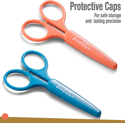 High Precision Detail Scissors Set (2-Pc) Sharp, Fine Tips | Paper Cutting, Scrapbooking, Sewing, Crafting | Stainless Steel | Protective Cover (Pastel)