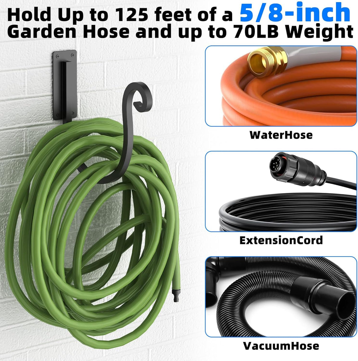 Garden Hose Holder Wall Mount,Water Hose Holder for Outside(1 Pack)