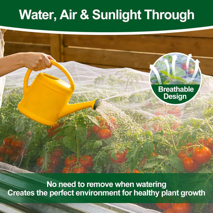 2 Pack Garden Netting for Raised Beds, Fits 2 ft Dia x 1 ft H Round Beds
