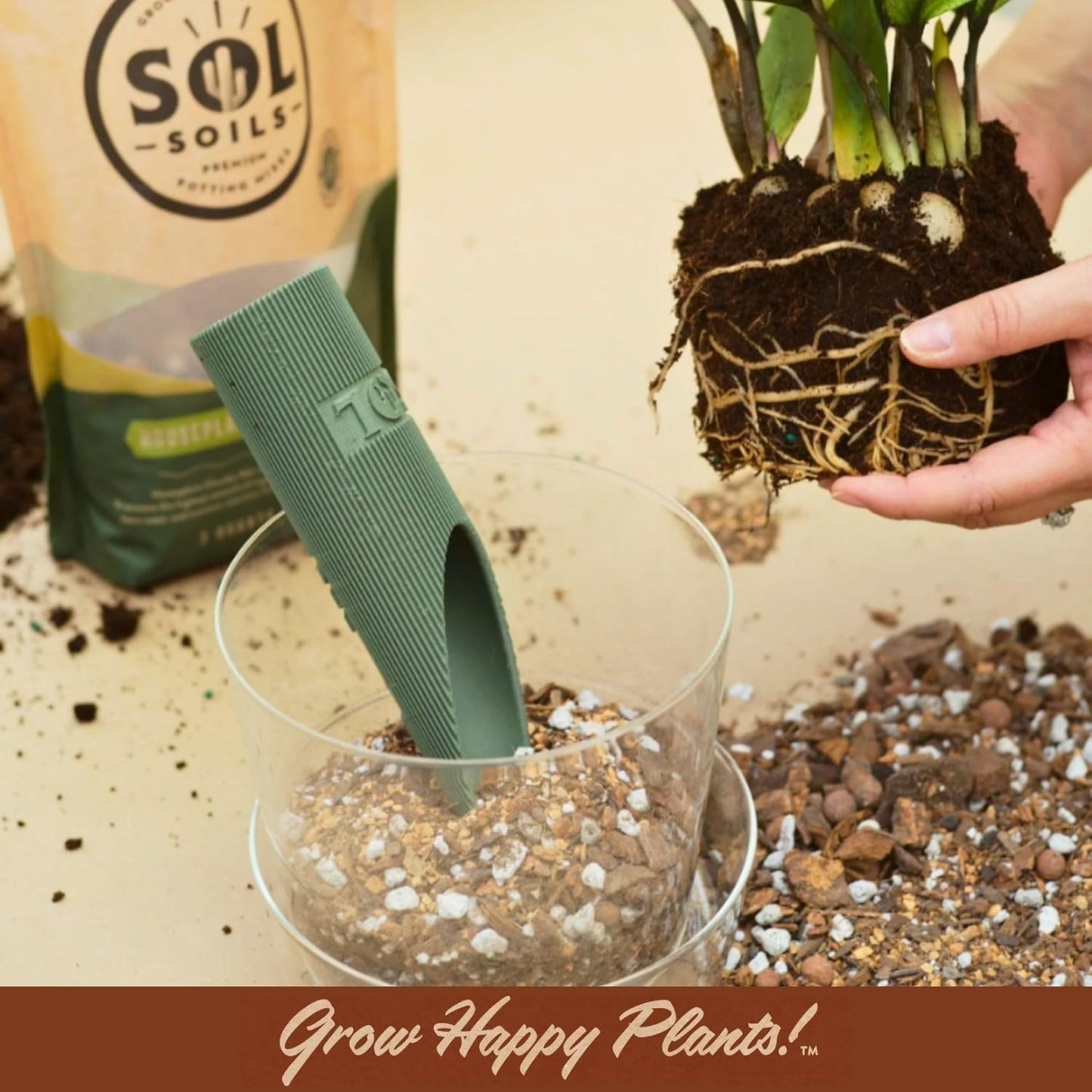 Granola Guy’s Scrumptious 8" Small Scoop for Transplanting, Potting, Repotting & Plant Care – Durable Gardening Tool for Soil, Sand, & More