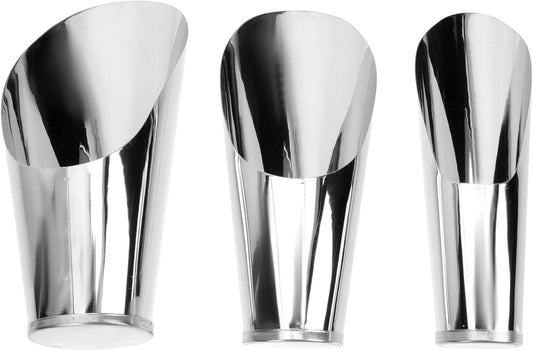 GANAZONO Stainless Steel Soil Scoop Set 3pcs Plant Soil Scoop Bonsai Flower Planting Shovel Cup for Potting Transplanting Weeding Succulent Garden Tasks
