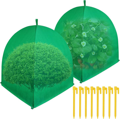 2 Pack Winter Plant Covers for Freeze Protection, 22×22×23 Inch Shrub Tent
