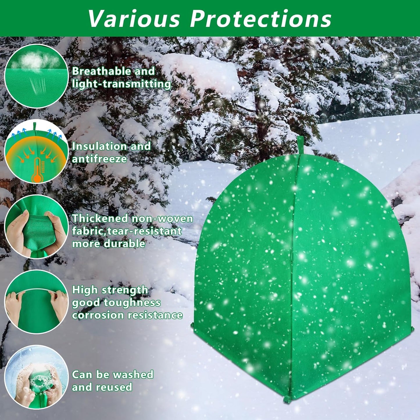 2 Pack Winter Plant Covers for Freeze Protection, 22×22×23 Inch Shrub Tent