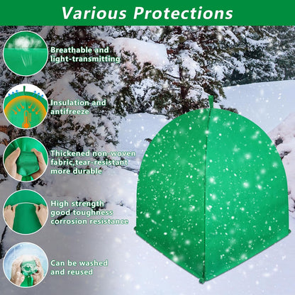 2 Pack Winter Plant Covers for Freeze Protection, 22×22×23 Inch Shrub Tent