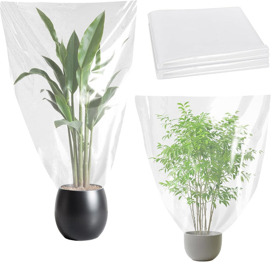 10 Pcs Winter Plant Covers Freeze Protection, Thickened PE Clear Film Cover, Waterproof Plant Shelter Bag for Outdoor Potted Plants Trees Shrub Rain Frost Protection（27.5×43.3 Inch）