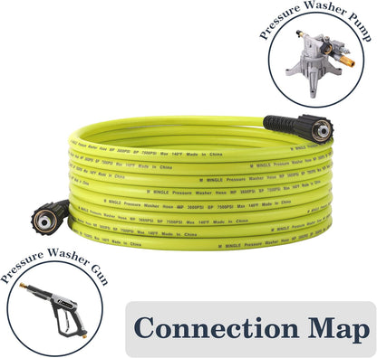 1/4"×60ft Retractable Pressure Washer Hose Reel, 3600 PSI