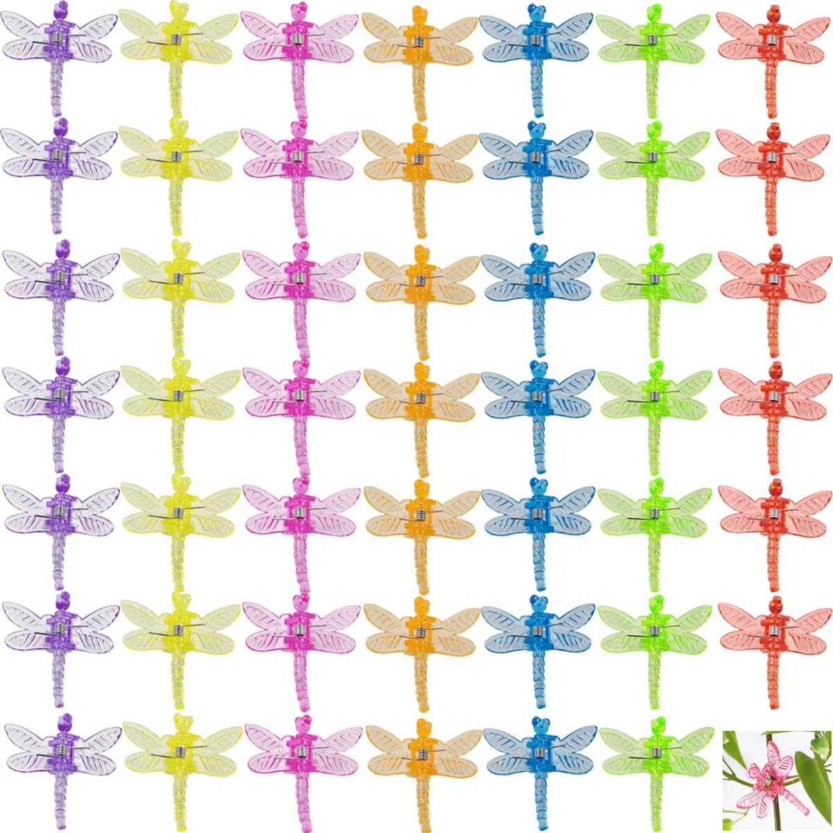 70PCS Orchid Support Clips - Dragonfly Plant Clips for Orchids, Vines & Flowers
