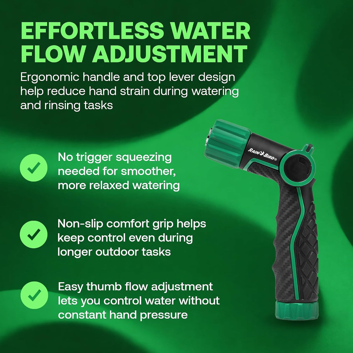 TCNZLADJ Garden Hose Nozzle - Thumb Control Water Spray