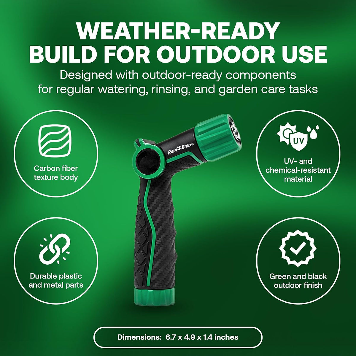 TCNZLADJ Garden Hose Nozzle - Thumb Control Water Spray