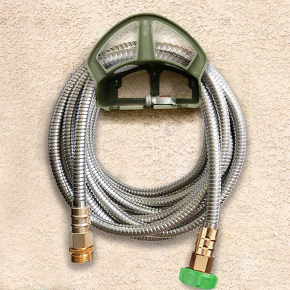 50 ft Metal Garden Hose, Solid Brass Fittings, 304 Stainless Steel Heavy Duty, No-Leak & Kink Free, Brass Garden Hose Nozzle Flexible for Yard, RV, Pet Bath, Outdoor Garden