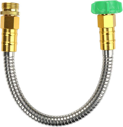 50 ft Metal Garden Hose, Solid Brass Fittings, 304 Stainless Steel Heavy Duty, No-Leak & Kink Free, Brass Garden Hose Nozzle Flexible for Yard, RV, Pet Bath, Outdoor Garden