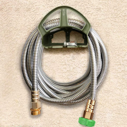 50 ft Metal Garden Hose, Solid Brass Fittings, 304 Stainless Steel Heavy Duty, No-Leak & Kink Free, Brass Garden Hose Nozzle Flexible for Yard, RV, Pet Bath, Outdoor Garden