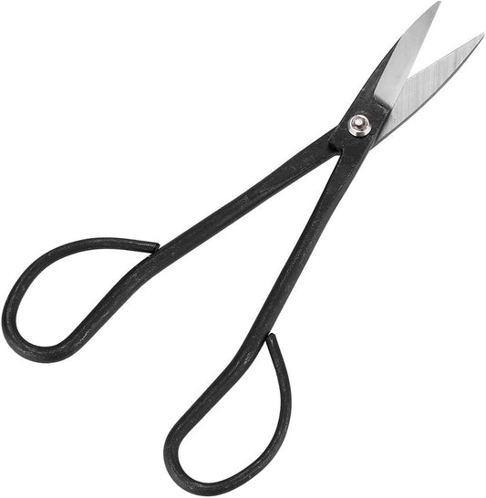 Bonsai Scissor,Stainless Steel Garden Bonsai Scissors Shear Root Branch Trimming Pruning Tools For Dense Foliage, Long Micro-Tip Blades 190mm (Black)