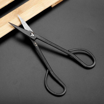 Bonsai Scissor,Stainless Steel Garden Bonsai Scissors Shear Root Branch Trimming Pruning Tools For Dense Foliage, Long Micro-Tip Blades 190mm (Black)