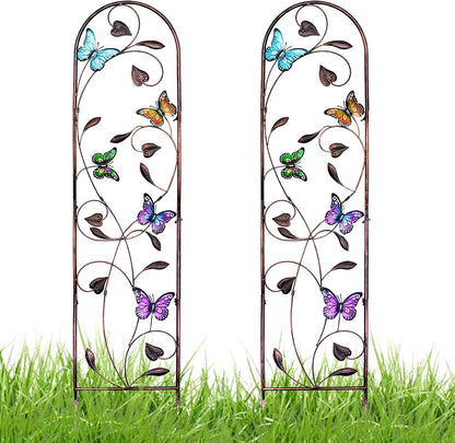 4-Pack Hummingbird Metal Garden Trellis for Climbing Plants