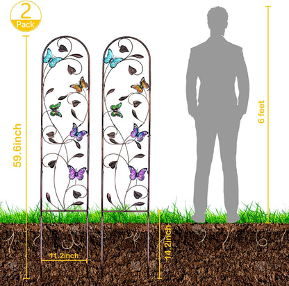 4-Pack Hummingbird Metal Garden Trellis for Climbing Plants