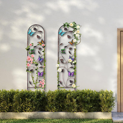 4-Pack Hummingbird Metal Garden Trellis for Climbing Plants